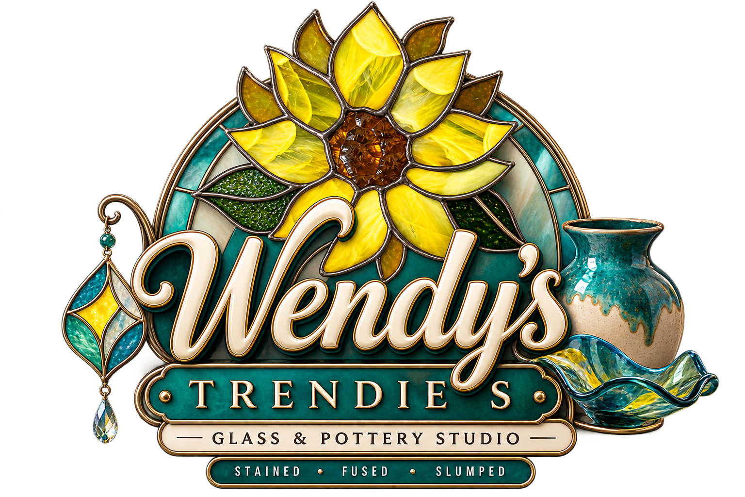 Wendy's Trendies Glass & Pottery Studio logo